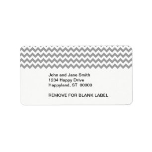 Dark Gray White Chevron Zig-Zag Pattern Label