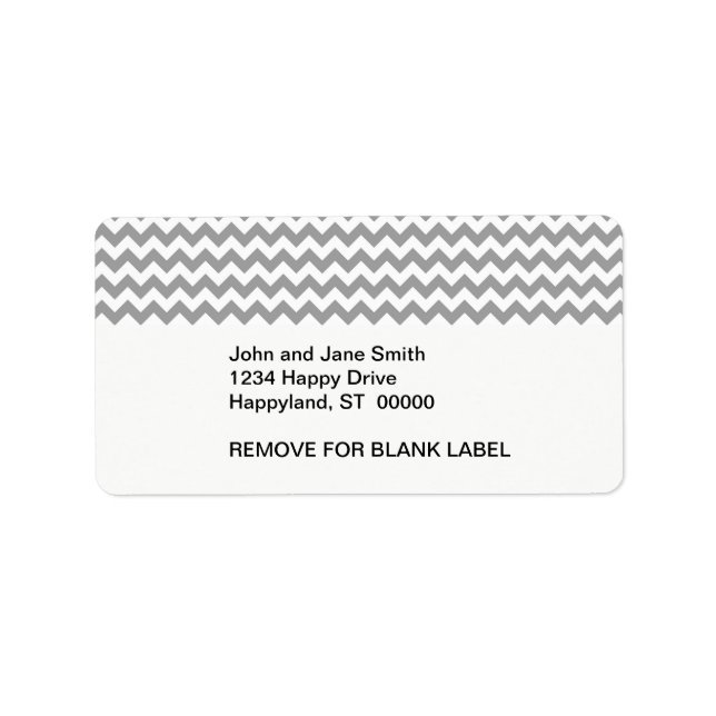 Dark Gray White Chevron Zig-Zag Pattern Label (Front)