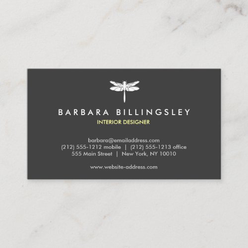 DK GRAY/WHITE DRAGONFLY LOGO Business Card