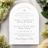 Dark Gray White Elegant Calligraphy Formal Wedding Invitation
