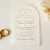 Dark Gray White Elegant Calligraphy Formal Wedding Invitation