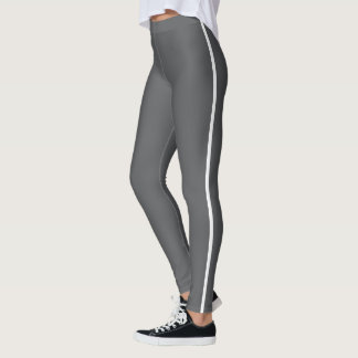 Dark Gray & White gym Leggings