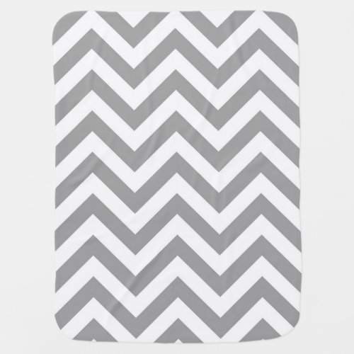 Dark Gray White Large Chevron ZigZag Pattern Swaddle Blanket