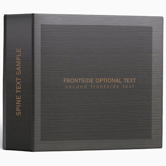 Dark Gray Wood Grain Print Monogram Binder (Front/Spine)
