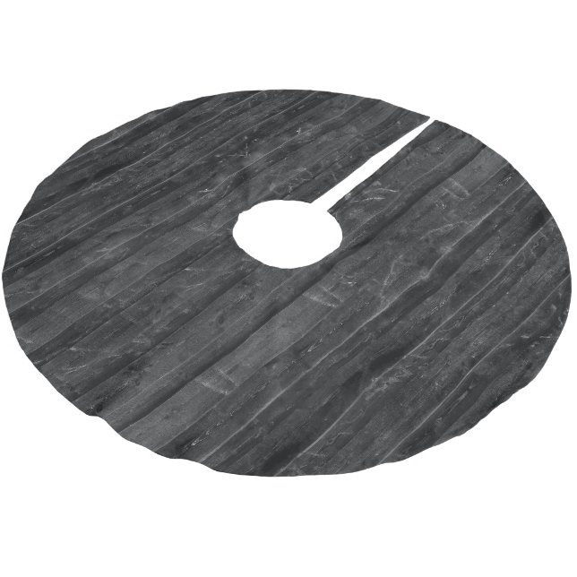 Dark Gray Wood Textured Pattern Brushed Polyester Tree Skirt (Angled)
