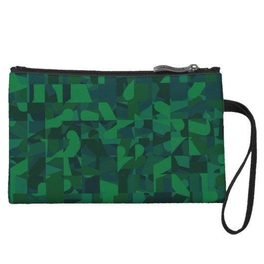 Dark Green Abstract Pattern. Wristlet (Front)