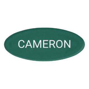 Dark Green Acrylic Name Tag Oval Magnetic 3x2 inch