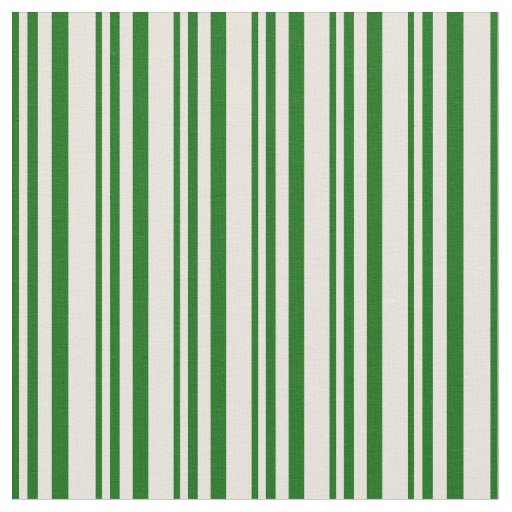 Dark Green and Beige Colored Lines Fabric
