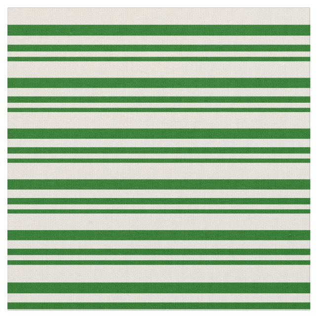 Dark Green and Beige Colored Lines Fabric (Close Up)