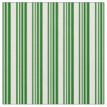 [ Thumbnail: Dark Green and Beige Colored Pattern of Stripes Fabric ]