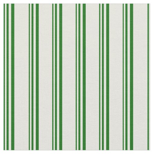Dark Green and Beige Colored Stripes Fabric