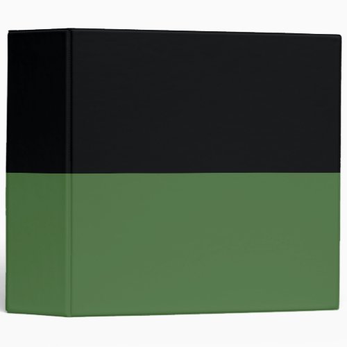 Dark Green and Black Simple Extra Wide Stripes 3 Ring Binder