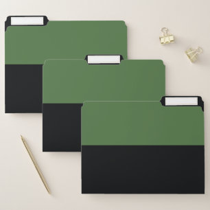 Dark Green and Black Simple Extra Wide Stripes File Folder