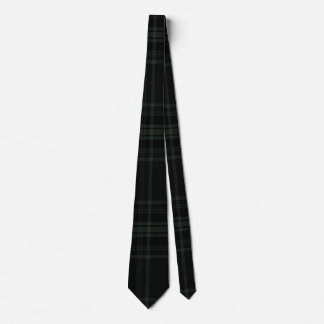 Dark Green and Black Tartan Plaid Pattern Design Neck Tie
