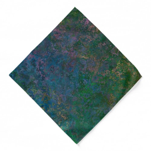 Dark Green and Blue Alcohol Ink Abstract Bandana