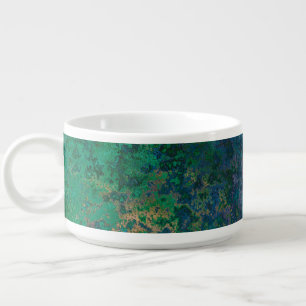 Dark Green and Blue Alcohol Ink Abstract Bowl
