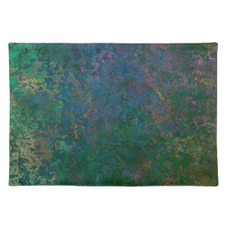 Dark Green and Blue Alcohol Ink Abstract Cloth Placemat