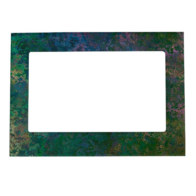 Dark Green and Blue Alcohol Ink Abstract Magnetic Frame (Front)
