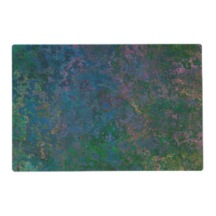 Dark Green and Blue Alcohol Ink Abstract Placemat