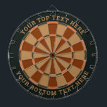 Dark Green and Brown Dartboard with Custom Text<br><div class="desc">Dark green and brown dart board with two custom text areas. You can easily change every color clicking on customize button.</div>