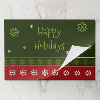 Dark Green and Burgundy Large Tearaway Placemat