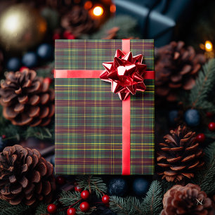 Dark Green and Burgundy Plaid – Traditional Wrapping Paper