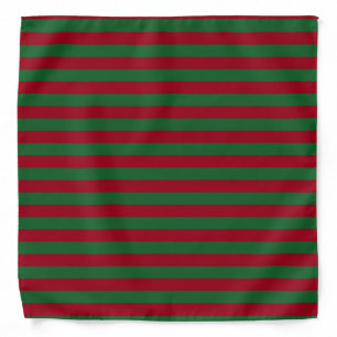 Dark Green and Burgundy Stripes Bandana