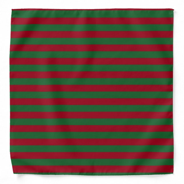Dark Green and Burgundy Stripes Bandana (Front)
