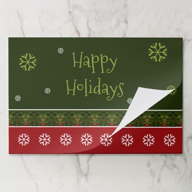 Dark Green and Burgundy Table Decor Paper Pad (Folded)