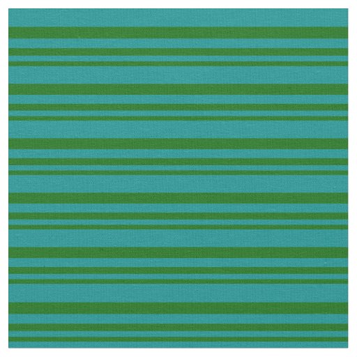 Dark Green and Dark Cyan Pattern of Stripes Fabric