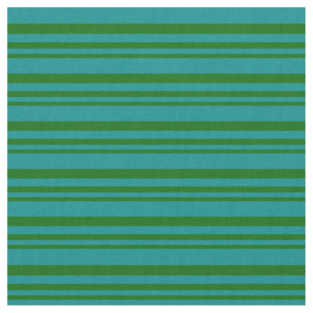 Dark Green and Dark Cyan Pattern of Stripes Fabric (Close Up)