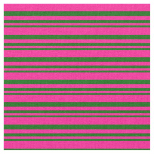 Dark Green and Deep Pink Striped Pattern Fabric