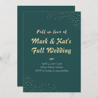 Dark Green and Gold Elegant Glittery Invitation
