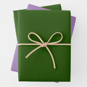 Dark Green and Gray Lavender Wrapping Paper Sheets