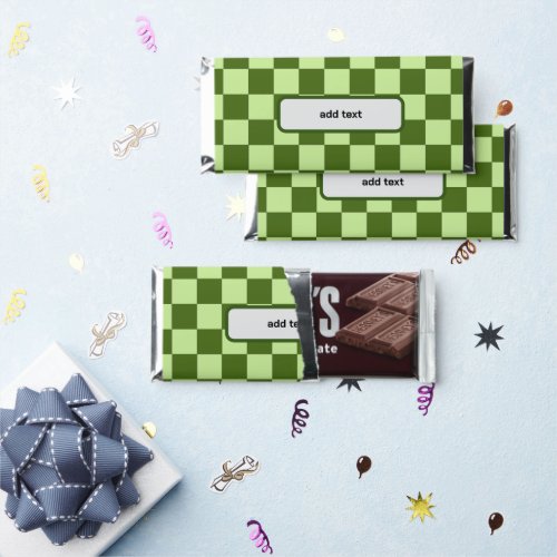 Dark Green and Light Green Checkers   Hershey Bar Favors