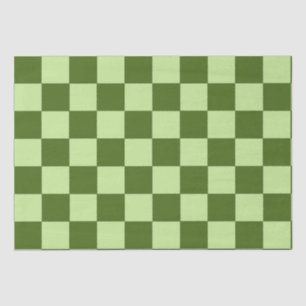 Dark Green and Light Green Checkers Tissue Paper