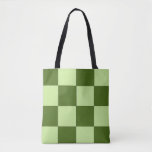 Dark Green and Light Green Checkers  Tote Bag