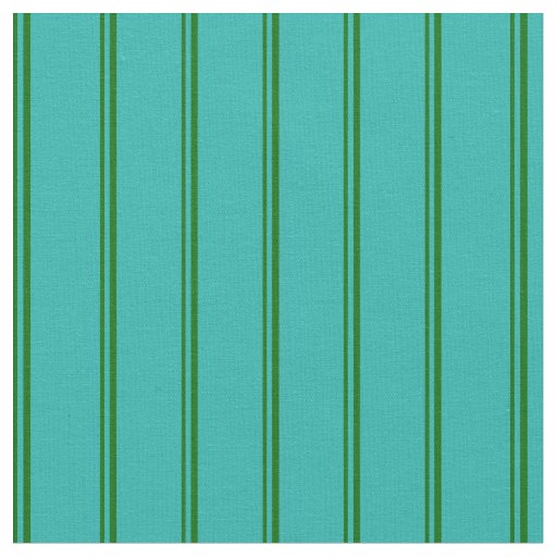 Dark Green and Light Sea Green Stripes Fabric