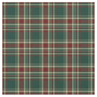 Dark Green and Maroon Christmas Plaid Pattern Fabric