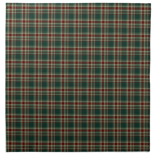 Dark Green and Maroon Christmas Plaid Pattern Napkin (Front)