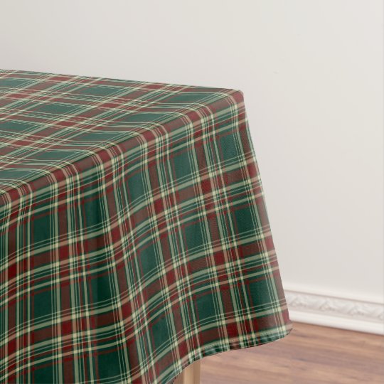 Dark Green and Maroon Christmas Plaid Tablecloth | Zazzle.com