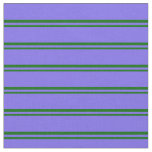 [ Thumbnail: Dark Green and Medium Slate Blue Colored Stripes Fabric ]