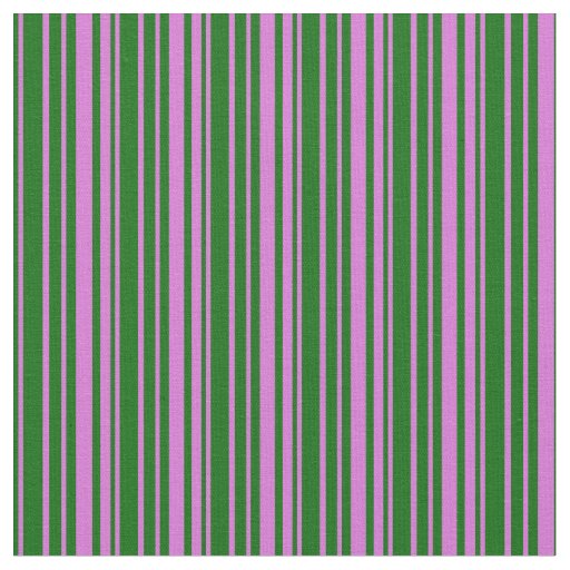 Dark Green and Orchid Striped Pattern Fabric