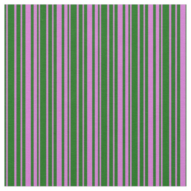 Dark Green and Orchid Striped Pattern Fabric (Close Up)