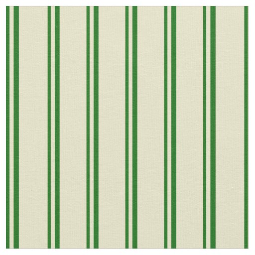 Dark Green and Pale Goldenrod Lines Fabric