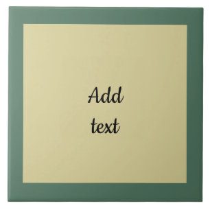 Dark green and pastel yellow template ceramic tile