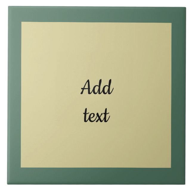 Dark green and pastel yellow template ceramic tile (Front)