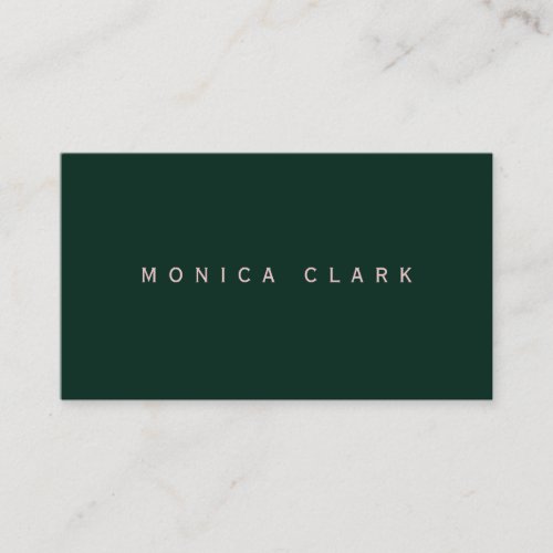 Dark green and pink minimalist  business card