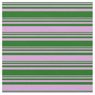 Dark Green and Plum Colored Lines Pattern Fabric