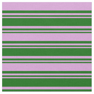 Dark Green and Plum Striped Pattern Fabric
